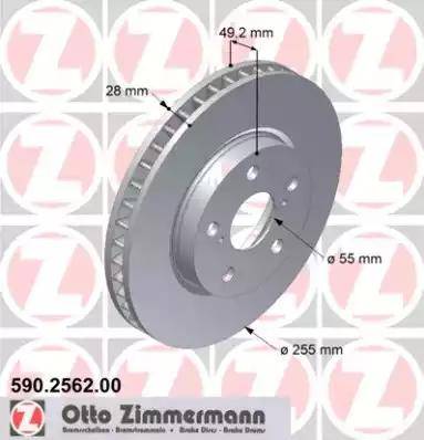 Zimmermann 590.2562.00 - Bremžu diski ps1.lv