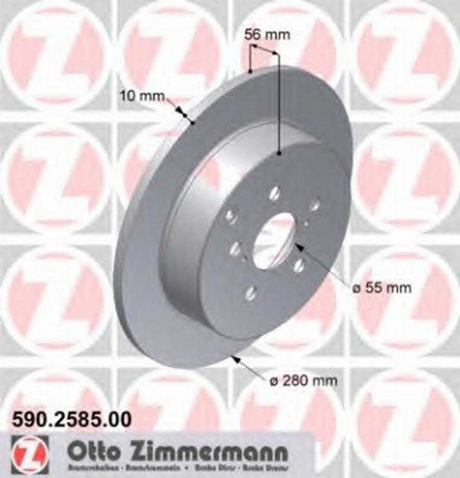 Zimmermann 590.2585.00 - Bremžu diski ps1.lv