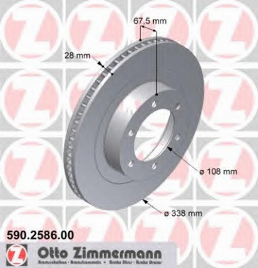 Zimmermann 590.2586.00 - Bremžu diski ps1.lv