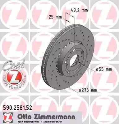 Zimmermann 590.2581.52 - Bremžu diski ps1.lv