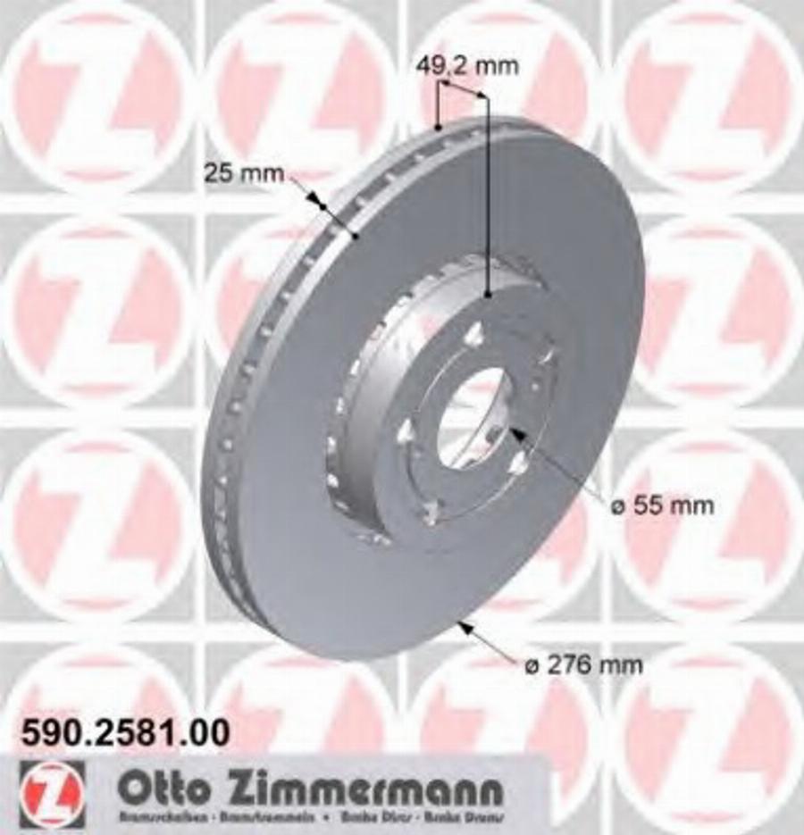 Zimmermann 590258100 - Bremžu diski ps1.lv