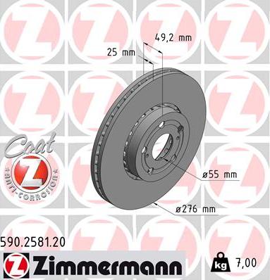 Zimmermann 590.2581.20 - Bremžu diski ps1.lv