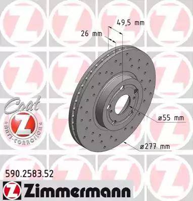 Zimmermann 590.2583.52 - Bremžu diski ps1.lv