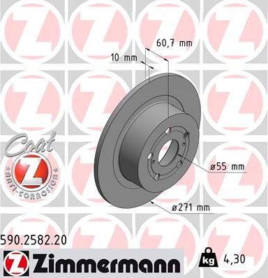 Zimmermann 590.2582.20 - Bremžu diski ps1.lv