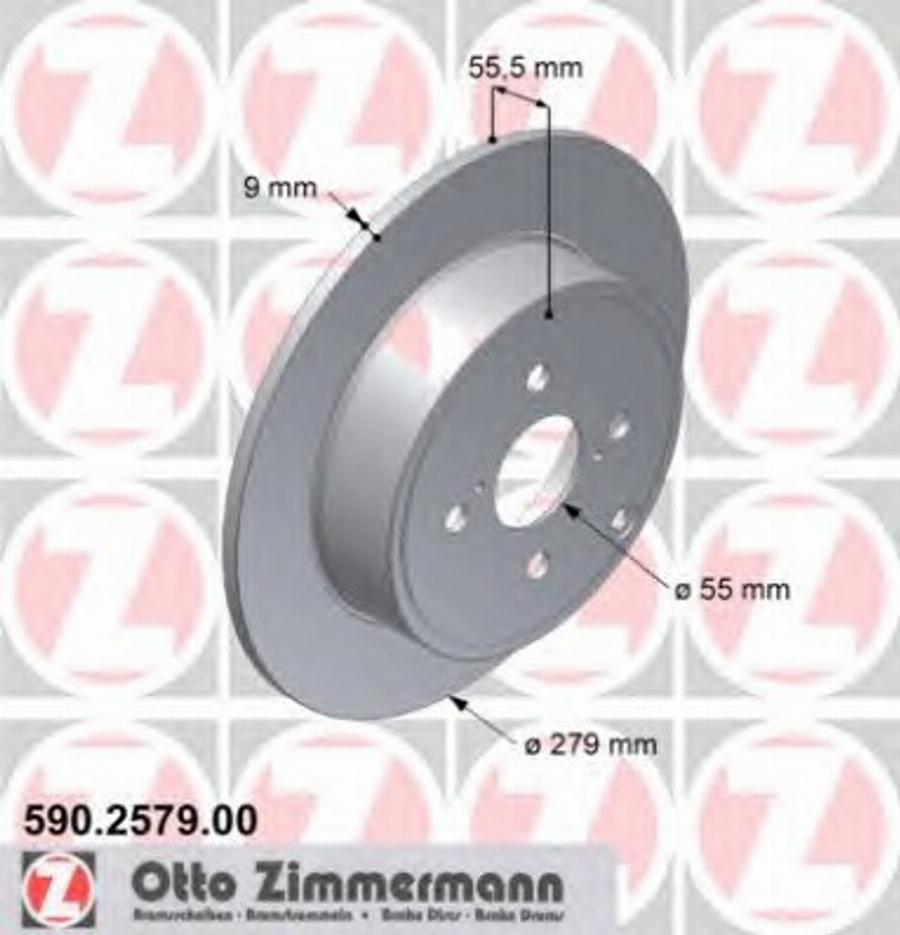 Zimmermann 590.2579.00 - Bremžu diski ps1.lv