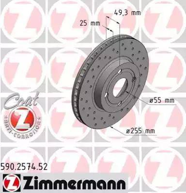 Zimmermann 590.2574.52 - Bremžu diski ps1.lv