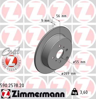 Zimmermann 590.2578.20 - Bremžu diski ps1.lv