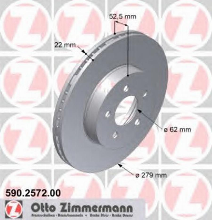 Zimmermann 590.2572.00 - Bremžu diski ps1.lv