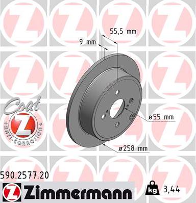 Zimmermann 590.2577.20 - Bremžu diski ps1.lv