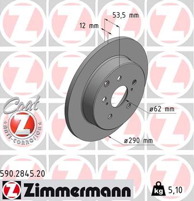 Zimmermann 590.2845.20 - Bremžu diski ps1.lv