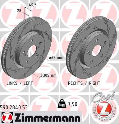 Zimmermann 590.2840.53 - Bremžu diski ps1.lv