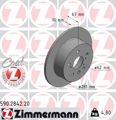 Zimmermann 590.2842.20 - Bremžu diski ps1.lv