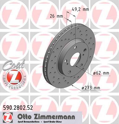 Zimmermann 590.2802.52 - Bremžu diski ps1.lv