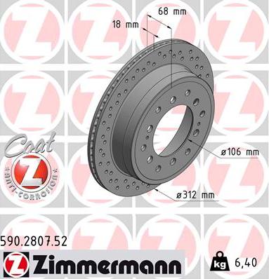 Zimmermann 590.2807.52 - Bremžu diski ps1.lv