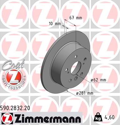 Zimmermann 590.2832.20 - Bremžu diski ps1.lv
