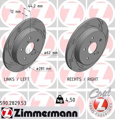 Zimmermann 590.2829.53 - Bremžu diski ps1.lv