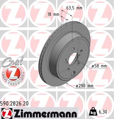 Zimmermann 590.2826.20 - Bremžu diski ps1.lv