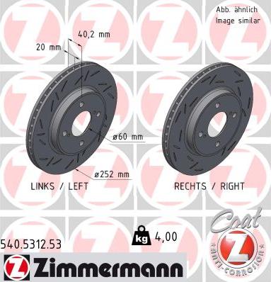 Zimmermann 540.5312.53 - Bremžu diski ps1.lv