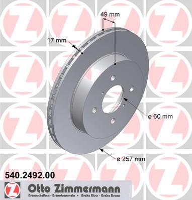 Zimmermann 540.2492.00 - Bremžu diski ps1.lv