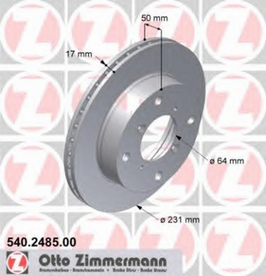 Zimmermann 540 2485 00 - Bremžu diski ps1.lv