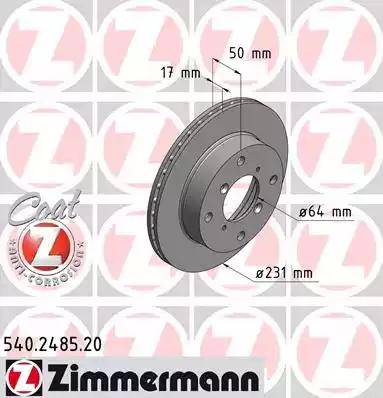 Zimmermann 540.2485.20 - Bremžu diski ps1.lv