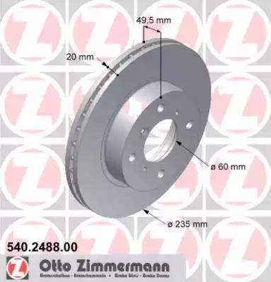 Zimmermann 540.2488.00 - Bremžu diski ps1.lv