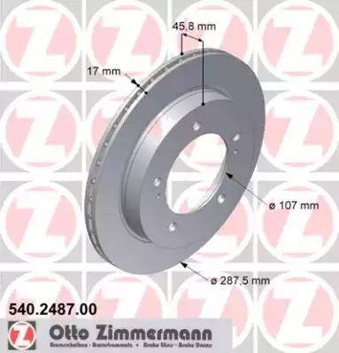 Zimmermann 540.2487.00 - Bremžu diski ps1.lv