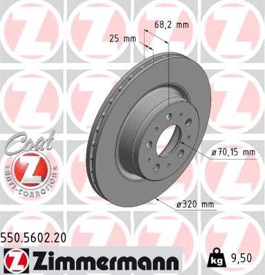 Zimmermann 550.5602.20 - Bremžu diski ps1.lv