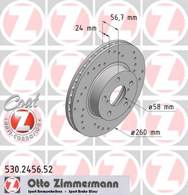 Zimmermann 530.2456.52 - Bremžu diski ps1.lv