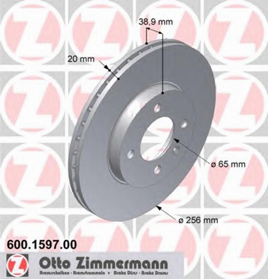 Zimmermann 600.1597.00 - Bremžu komplekts, Disku bremzes ps1.lv