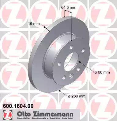 Zimmermann 600.1604.00 - Bremžu diski ps1.lv