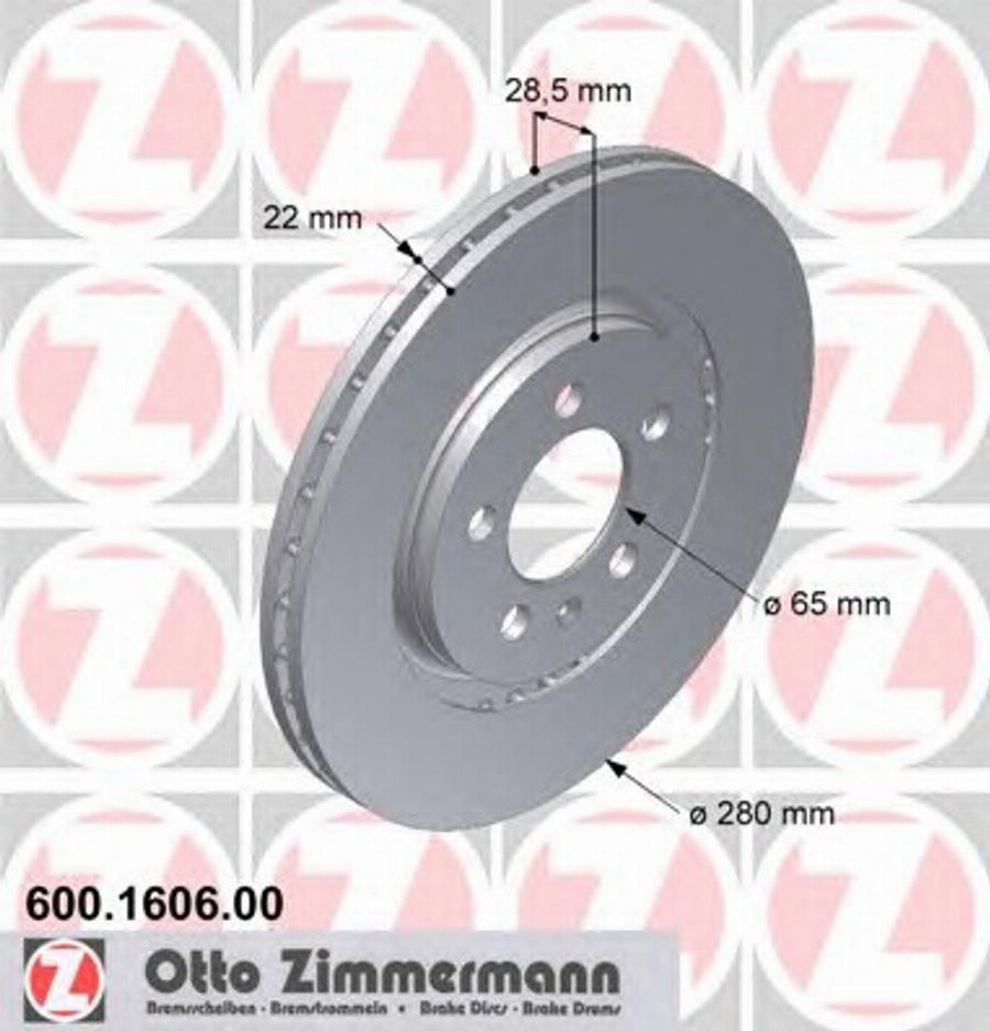 Zimmermann 600 1606 00 - Bremžu diski ps1.lv