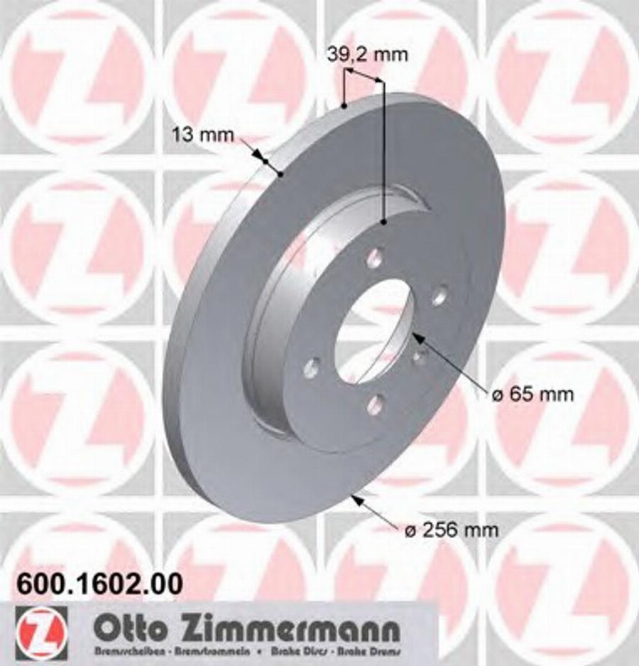 Zimmermann 600 1602 00 - Bremžu diski ps1.lv