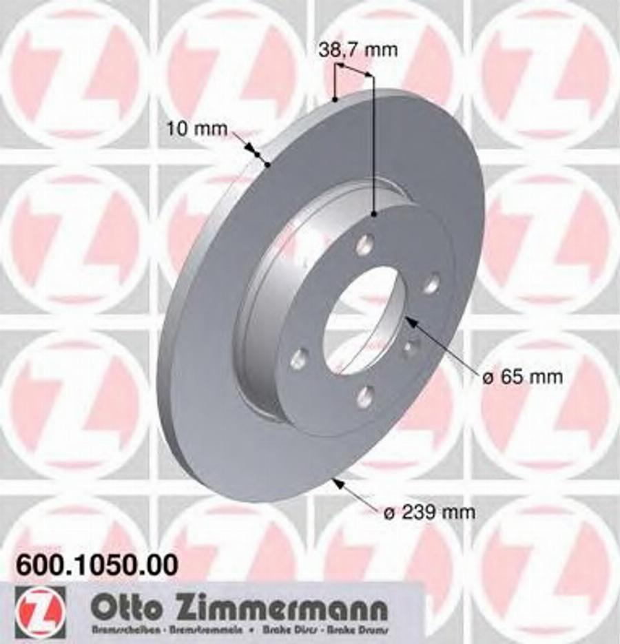 Zimmermann 600 1050 00 - Bremžu diski ps1.lv