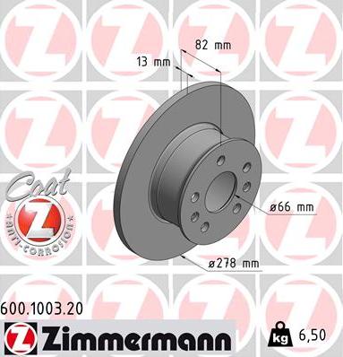 Zimmermann 600.1003.20 - Bremžu diski ps1.lv