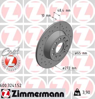 Zimmermann 600.3241.52 - Bremžu diski ps1.lv