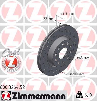 Zimmermann 600.3264.52 - Bremžu diski ps1.lv