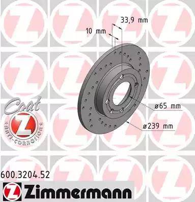 Zimmermann 600.3204.52 - Bremžu diski ps1.lv