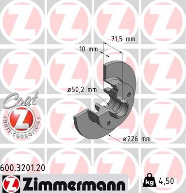 Zimmermann 600.3201.20 - Bremžu diski ps1.lv