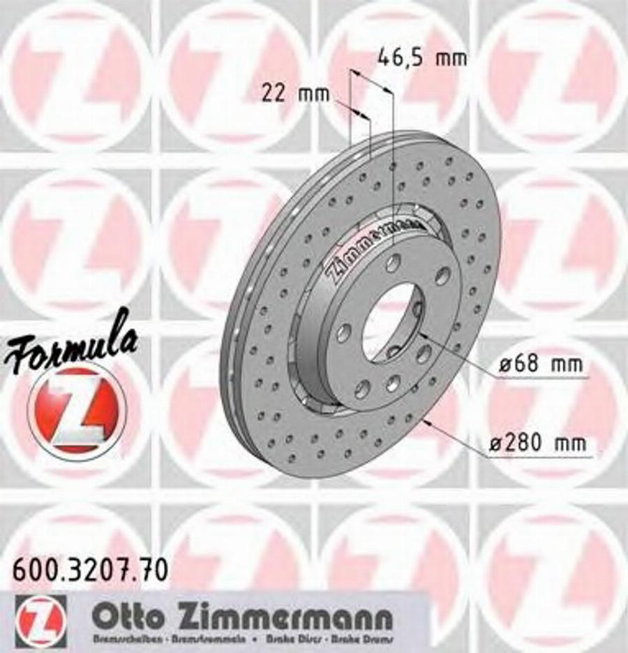 Zimmermann 600.3207.70 - Bremžu diski ps1.lv