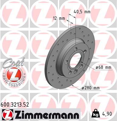 Zimmermann 600.3213.52 - Bremžu diski ps1.lv