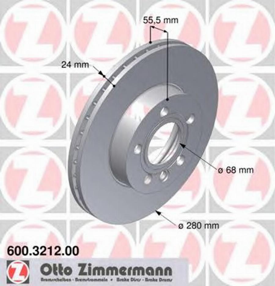 Zimmermann 600.3212.00 - Bremžu diski ps1.lv