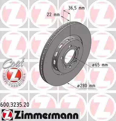 Zimmermann 600.3235.20 - Bremžu diski ps1.lv