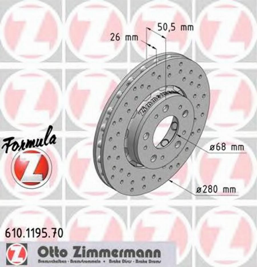 Zimmermann 610.1195.70 - Bremžu diski ps1.lv