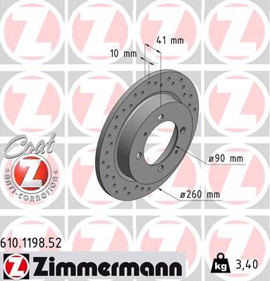 Zimmermann 610.1198.52 - Bremžu diski ps1.lv