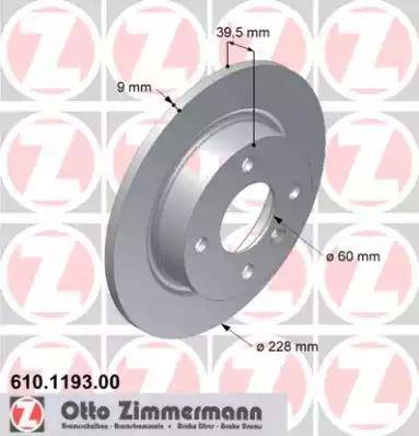 Zimmermann 610.1193.00 - Bremžu diski ps1.lv