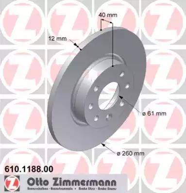 Zimmermann 610.1188.00 - Bremžu diski ps1.lv