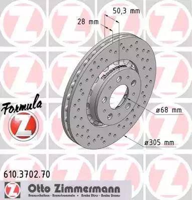 Zimmermann 610.3702.70 - Bremžu diski ps1.lv