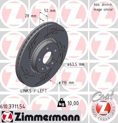 Zimmermann 610.3711.54 - Bremžu diski ps1.lv