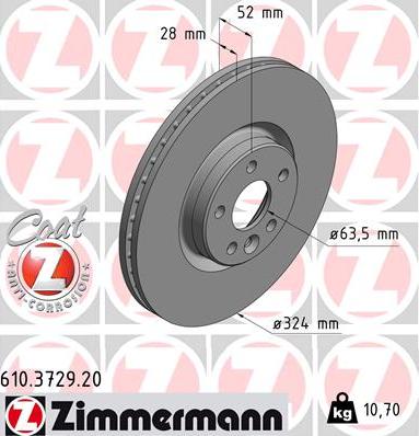 Zimmermann 610.3729.20 - Bremžu diski ps1.lv